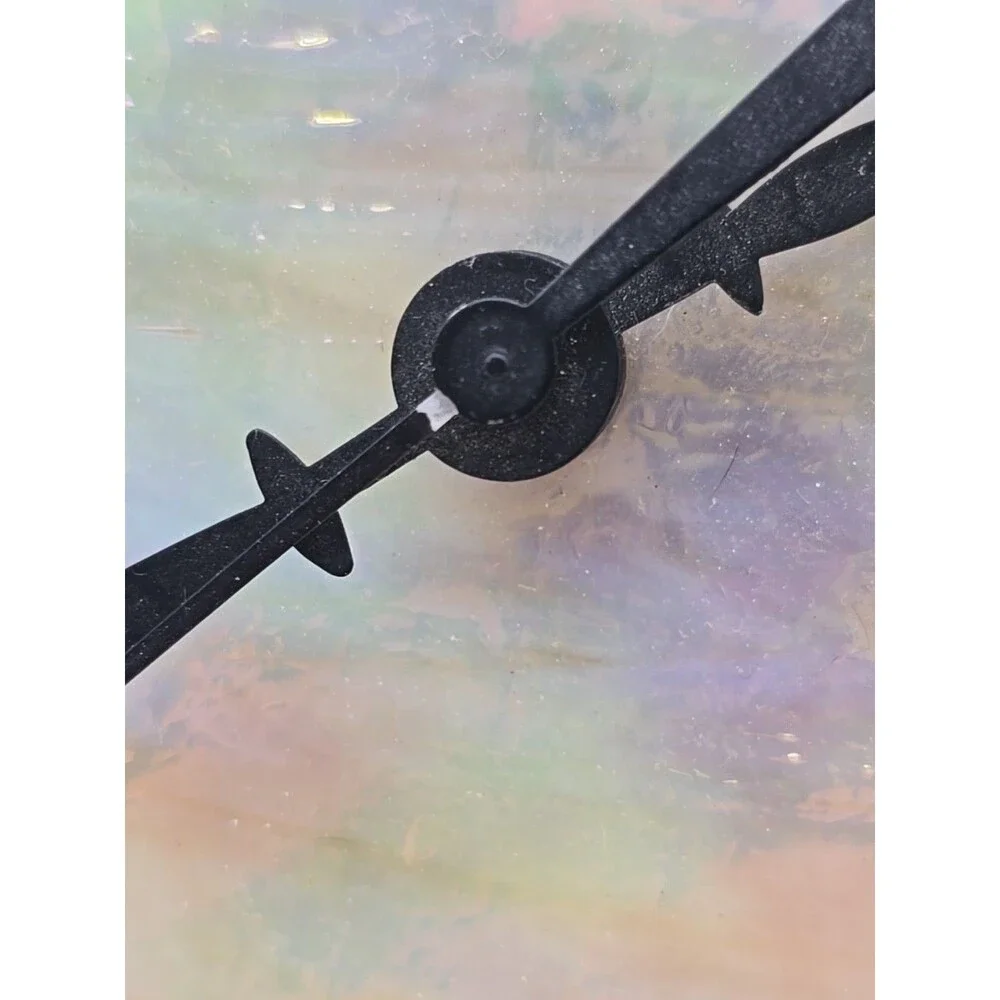 Irridescent Stained Glass Handmade Wall Clock